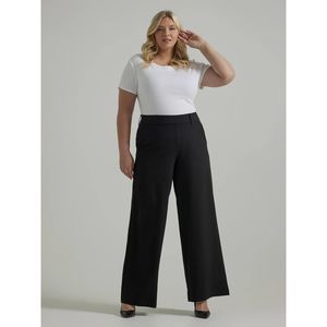 WOMEN'S ULTRA LUX COMFORT ANY WEAR WIDE LEG PANT (PLUS) UNIONALL BLACK SZ 30WP